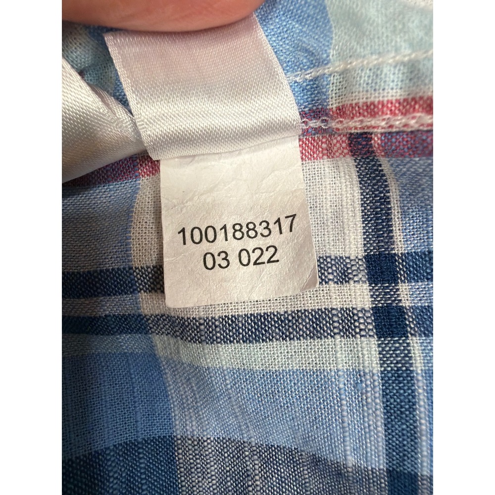 Brooks Brothers Regent Fit Plaid Short Sleeve Button Down Shirt Mens XL Blue Red - Picture 7 of 8